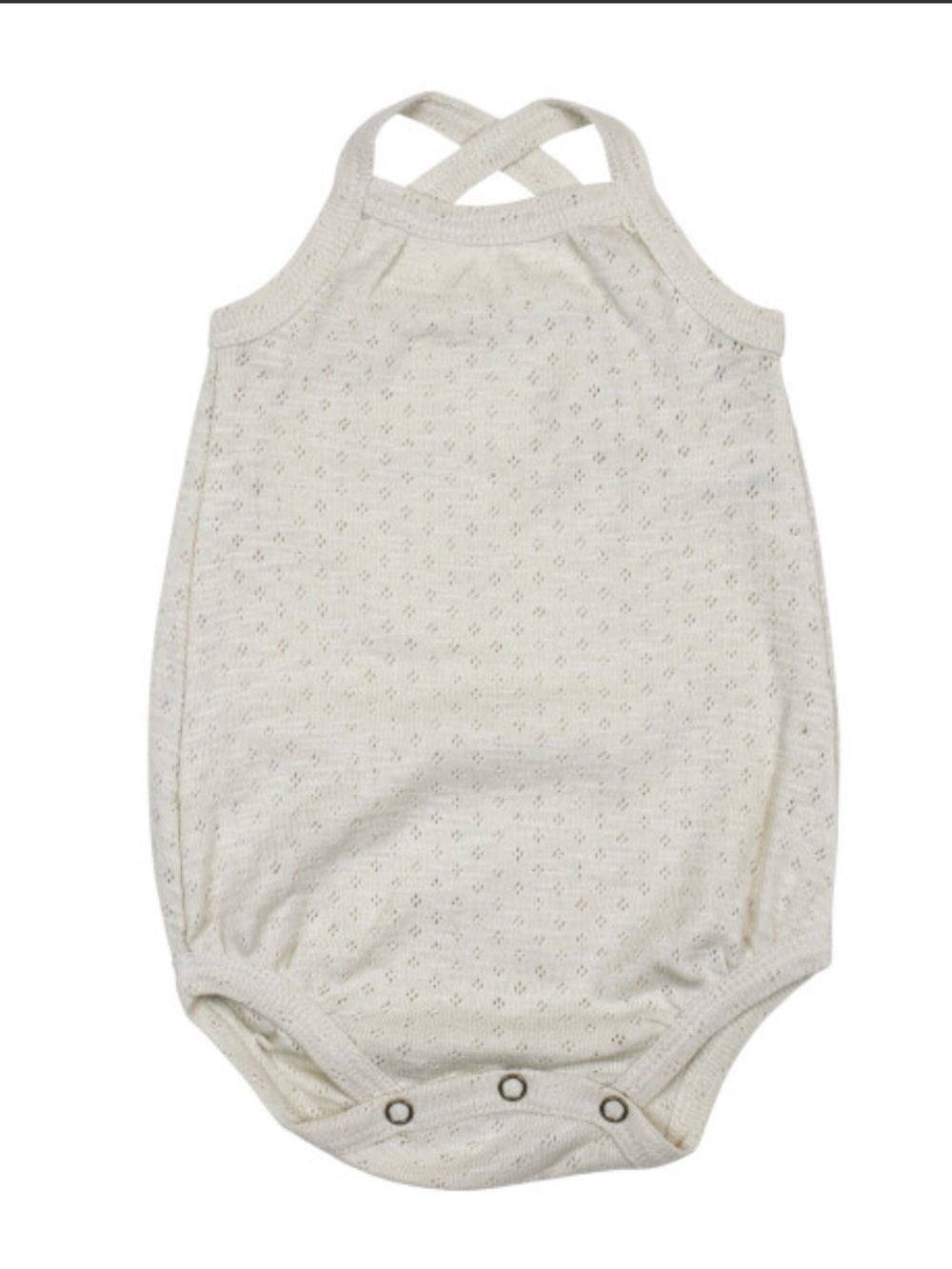 L'ovedbaby Pointelle Crossback Bodysuit- Seashell